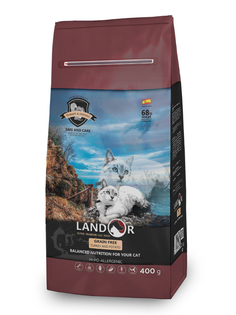 Сухой корм для кошек Landor Grain Free, беззерновой, индейка с бататом, 0,4кг