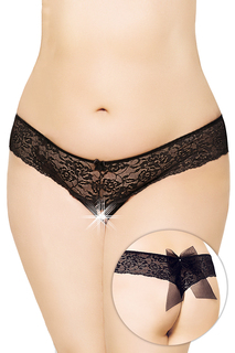 Трусики с бантом SoftLine Collection, черный, XXXL черный XXXL