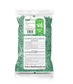 Воск для депиляции пленочный Depiltouch Film Depilatory Wax Green Tea в гранулах 1000 мл