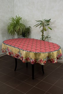 Скатерть овальная "Коралловое золото" 220*150 см Купчиха
