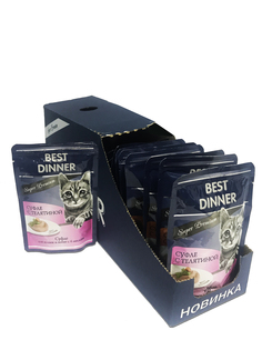 Влажный корм для кошек Best Dinner Мясные деликатесы, суфле с телятиной, 24шт по 85г