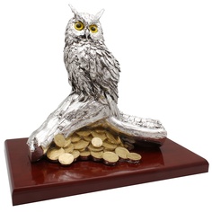 Скульптура "Филин на ветке с деньгами", посеребрение Exetera Argenti 46-250400