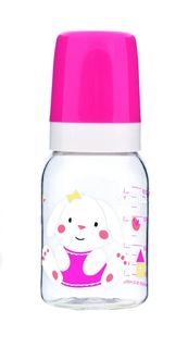 Бутылочка Canpol Sweet fun розовая тритановая с силиконовой соской 120 мл 3м+