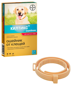 Ошейник для крупных собак против блох, власоедов, вшей, клещей Bayer Килтикс желтый, 70 см