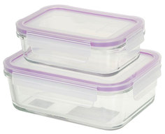 Набор контейнеров пищевых "Eley" 400 мл, 800 мл, баклажан, 2 шт