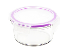 Контейнер пищевой "Eley", круглый, цвет: баклажан , 370 мл