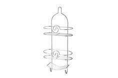 Полка для душа 3-ярусная с двумя крючками Hoff Хром