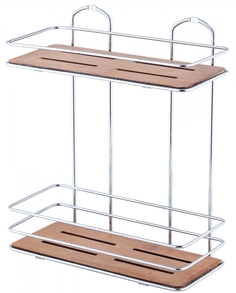 Полка в ванную TEKNO-TEL прямая BK076 2 яруса 13х30х35