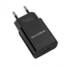 Сетевое зарядное устройство Borofone BA20A, 1xUSB, 2,1 A, black