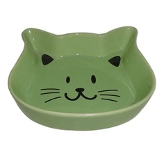 Миска для домашних животных Foxie Kitty, керамическая, зеленая, 220мл