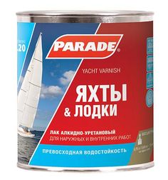 Лак яхтный алкидно-уретановый PARADE L20 Яхты &Лодки Матовый 0,75л