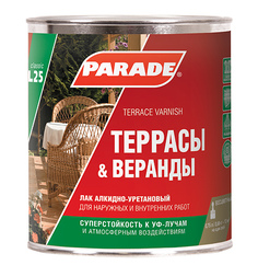Лак для террас алкидно-уретановый PARADE L25 Террасы &Веранды Глянцевый 2,5л