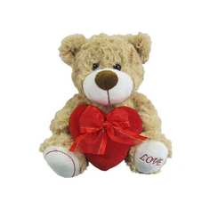 Мягкая игрушка Abtoys Медведь коричневый с сердцем Love , 18см