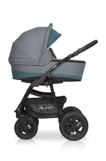 Коляска 2 в 1 Riko Basic Alfa серый-бирюзовый 08