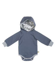 Боди с капюшоном Сонный гномик Зэбби серый, р. 62