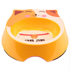 Одинарная миска для кошек Bobo, пластик, желтый, 0.27 л Bo&Bo