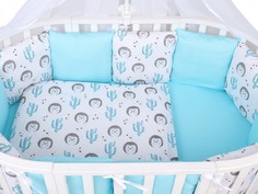 Бортик в кроватку AmaroBaby Ежики, бязь, 12 предметов