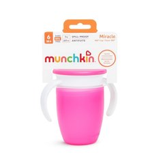 Поильник-непроливайка Munchkin Miracle 360 с ручками и крышкой розовый 207 мл