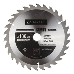 Пильный диск по дереву Stayer 3681-180-30-30