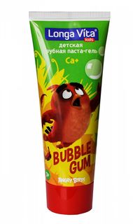 Детская зубная паста-гель Angry Birds c от 3-х лет Bubble Gum 75 г Longa Vita