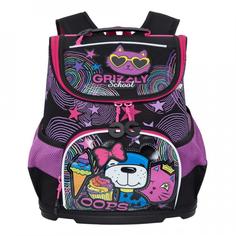 Ранец детский Grizzly RAv-088-4 школьный черный - жимолость