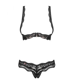 Эффектный комплект белья Luvae, черный, S-M, Obsessive