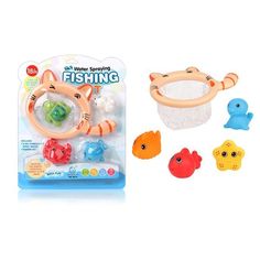 Набор для купания, 4 фигурки морских обитателей с сачком. Junfa Toys
