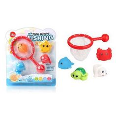 Набор для купания, 4 фигурки морских обитателей с сачком. Junfa Toys