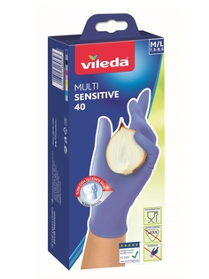 Перчатки для уборки Vileda нитриловые одноразовые размер M/L 40 шт.