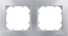 Рамка двойная Zakru METAL (Белый металл)