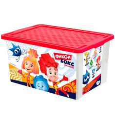 Детский ящик для хранения игрушек на колесиках "ФИКСИКИ", 57 л, красный Little Angel