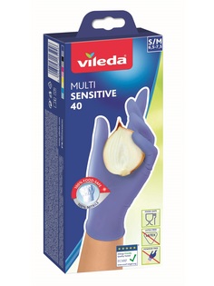Перчатки для уборки Vileda нитриловые одноразовые размер S/M 40 шт.