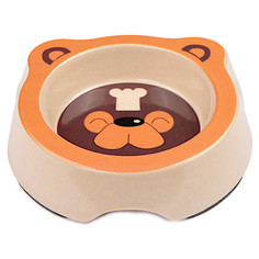 Одинарная миска для кошек и собак Bobo, пластик, коричневый, оранжевый, 0.26 л Bo&Bo