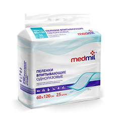 Пеленки впитывающие Medmil Оптима 60x120 см 25 шт.
