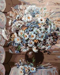 Картина по номерам Живопись по Номерам Ваза с ромашками, 50x40