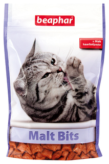 Лакомство для кошек Beaphar Malt Bits подушечки с мальт-пастой, курица, 300 шт, 150 г