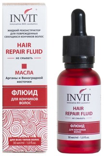 Масло-флюид Invit Hair Repair Fluid для поврежденных секущихся кончиков волос, 30 мл