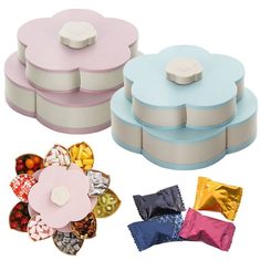 Раздвижная менажница для сухофруктов и конфет CANDY BOX PATTERN ROTATING Bradex