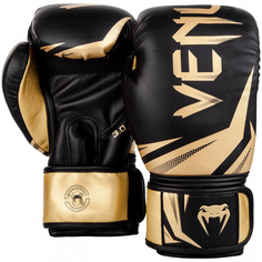 Боксерские перчатки Venum Challenger 3.0 черные/золотистые 12 унций