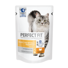 Влажный корм для кошек Perfect Fit Sensitive, с индейкой в соусе, 85г