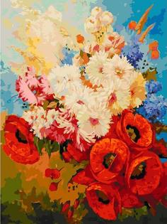 Картина по номерам Белоснежка Цветочная мозаика, 30x40