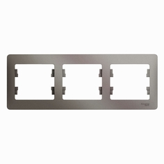 Рамка Schneider Glossa СУ, 3-местная, платина, горизонтальная, GSL001203