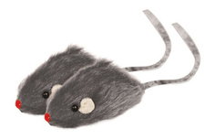 Мягкая игрушка для кошек Triol Мышь натуральный мех, серый, 5 см