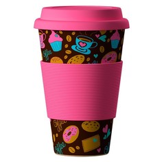 ЭКО Стакан из бамбукового волокна "BambooCup", Пончики-Донатс, 400 МЛ Areon