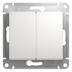 Механизм переключателя Schneider GLOSSA GSL000165СУ, 2 клавиши, белый, пластиковая основа