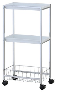 Этажерка-тележка My Space TW2P1, 2 полки, 1 корзинка, белый