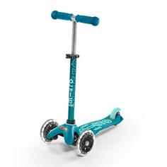 Самокат детский трехколесный Micro Mini Deluxe LED Aqua