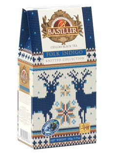 Чай Basilur "Вязаная" Фолк Индиго, 100г картон