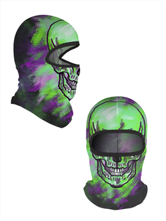 Балаклава Sfer.tex Череп, зеленая, One Size