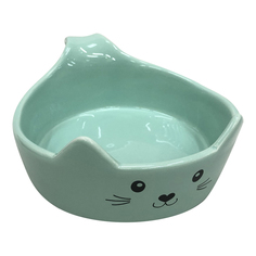 Одинарная миска для кошек и собак Foxie, керамика, зеленый, 0.22 л